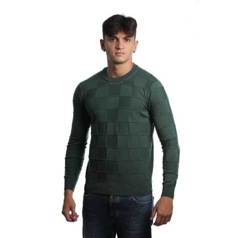 maglioncino +39 masq UOMO VERDE - I22-MASQ9057-12-00 vista frontale