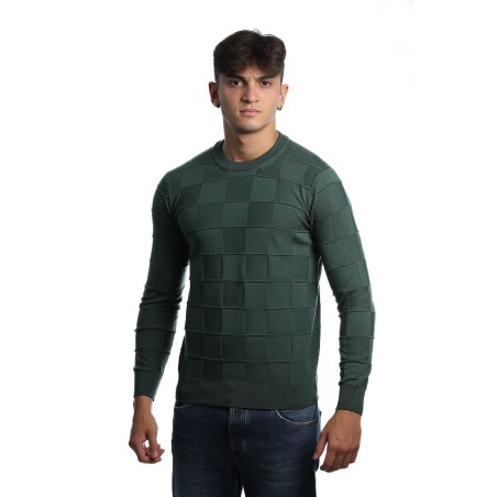 maglioncino +39 masq UOMO VERDE - I22-MASQ9057-12-00 vista frontale