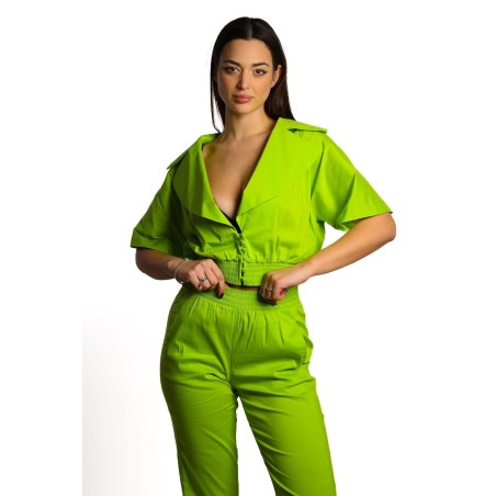 camicia jijil DONNA KIWI - JPE23GI464 vista frontale indossata