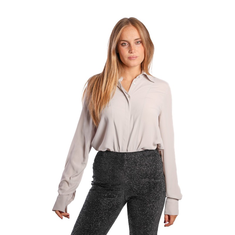 camicia jijil DONNA GHIACCIO - JPI23CA098  vista frontale indossata