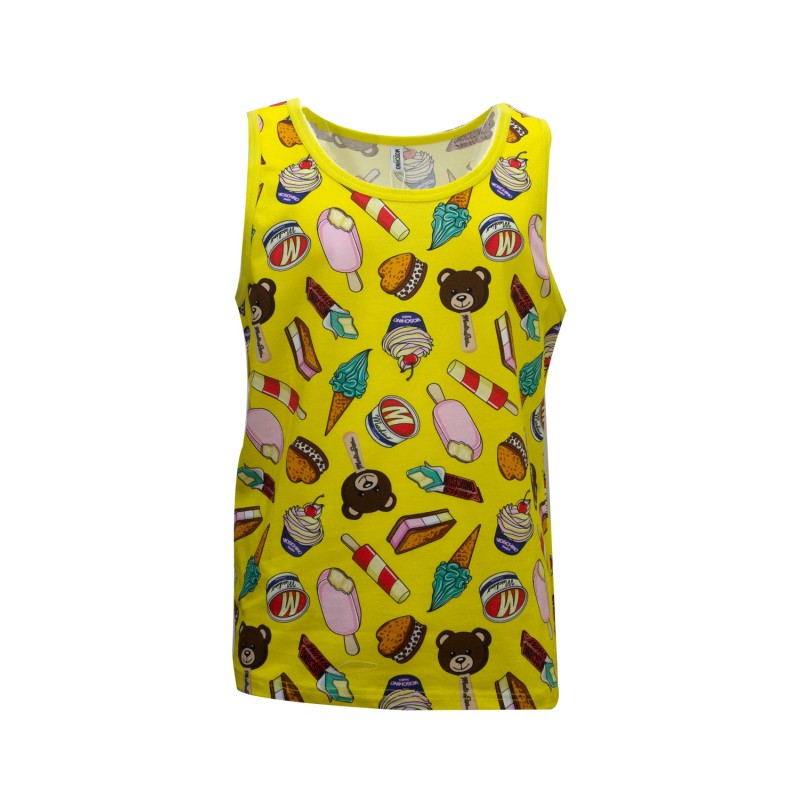 t-shirt moschino UOMO GIALLA 1028 - V3A8901 - 9413 vista frontale