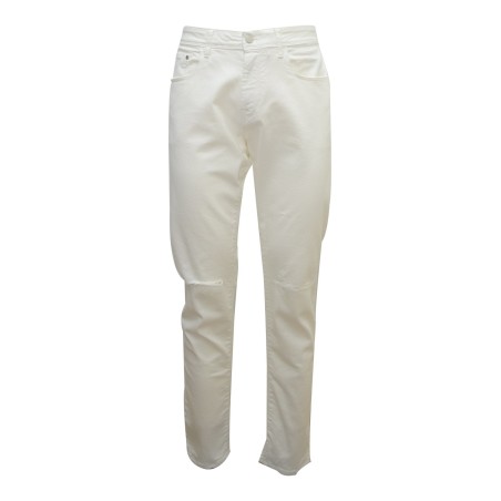 jeans cycle UOMO 31 BIANCO PANNA - TOUCH STRETCH SKINNY KNEE AND BOTTOM LEG DISTRESSED - 341P505 vista frontale