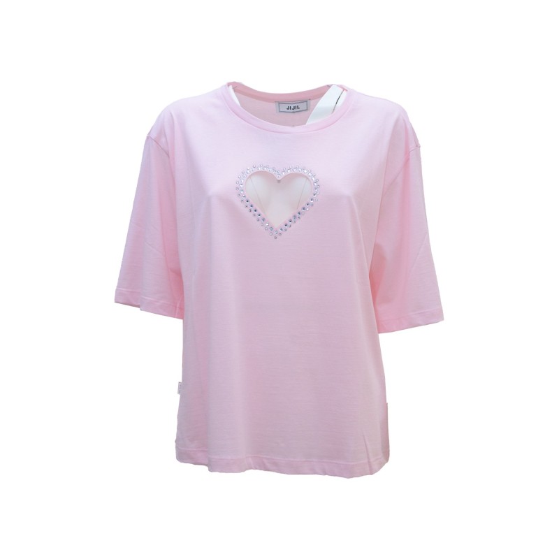 t-shirt jijil DONNA ROSA CHIARO PINK - JPE24TS058 vista frontale