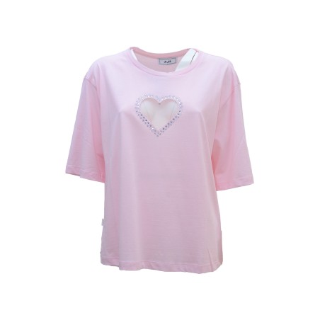 t-shirt jijil DONNA ROSA CHIARO PINK - JPE24TS058 vista frontale