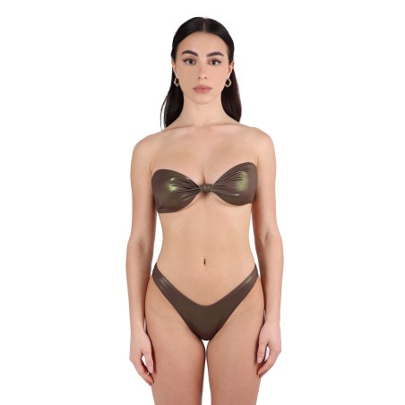 costume brasiliana sontèn DONNA MARRONE E VERDE - SON334 - STORMY vista frontale