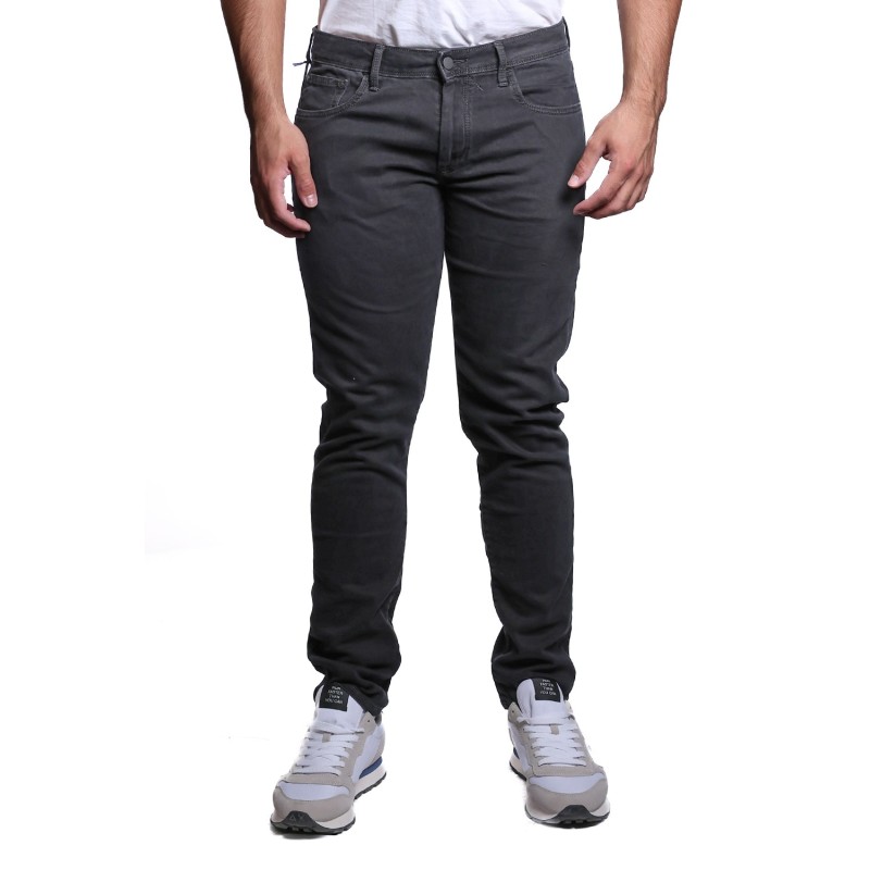 jeans cycle UOMO 11 NERO TOUCH STRETCH SKINNY ENZYME WASH - 441P504 vista frontale indossato