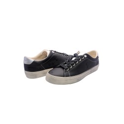 scarpe polo ralph lauren UOMO NERE E BIANCHE BLK/WHT - LONGWOOD-SK-VLC vista frontale