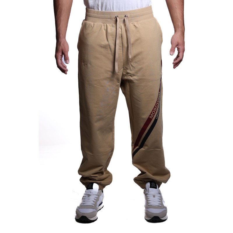 pantalone tuta moschino UOMO BEIGE 0091 - V1A6810 - 4413 vista frontale indossato