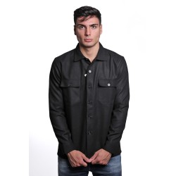 camicia alessandro lamura UOMO NERA - JAMES P vista frontale indossata