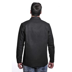 camicia alessandro lamura UOMO NERA - JAMES P vista posteriore indossata