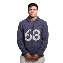 maglione sun68 UOMO 07 NAVY BLUE - K44187 vista frontale indossato