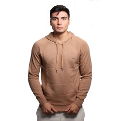 maglione sun68 UOMO 16 BEIGE - K44113 vista frontale indossato
