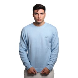 maglione sun68 UOMO AZZURRO 81 SKY BLUE - K44122 vista frontale indossato