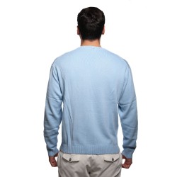 maglione sun68 UOMO AZZURRO 81 SKY BLUE - K44122 vista posteriore indossato