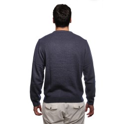 maglione socks burger and fries UOMO 07 NAVY BLUE - BFK44102 vista posteriore indossato