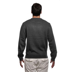 maglione socks burger and fries UOMO 11 NERO - BFK44110 vista posteriore indossato