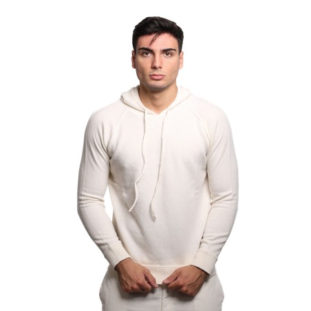 maglione masq UOMO PANNA 125 - I24-M1121-12-00 vista frontale indossato