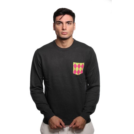 maglioncino sun68 UOMO 11 NERO - K44131 vista frontale indossato