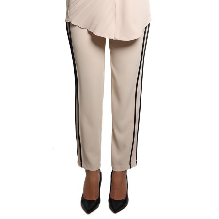 pantalone jijil DONNA AVORIO E NERO - JPI24PA022 vista frontale indossato