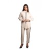 pantalone jijil DONNA AVORIO E NERO - JPI24PA022 vista completo frontale
