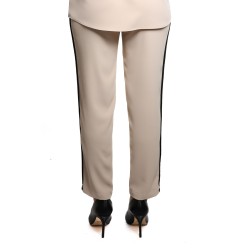 pantalone jijil DONNA AVORIO E NERO - JPI24PA022 vista posteriore indossato