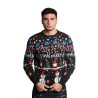 maglione blend UNISEX NERO 194013 - 20717601 vista frontale indossato