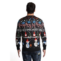 maglione blend UNISEX NERO 194013 - 20717601 vista posteriore indossato