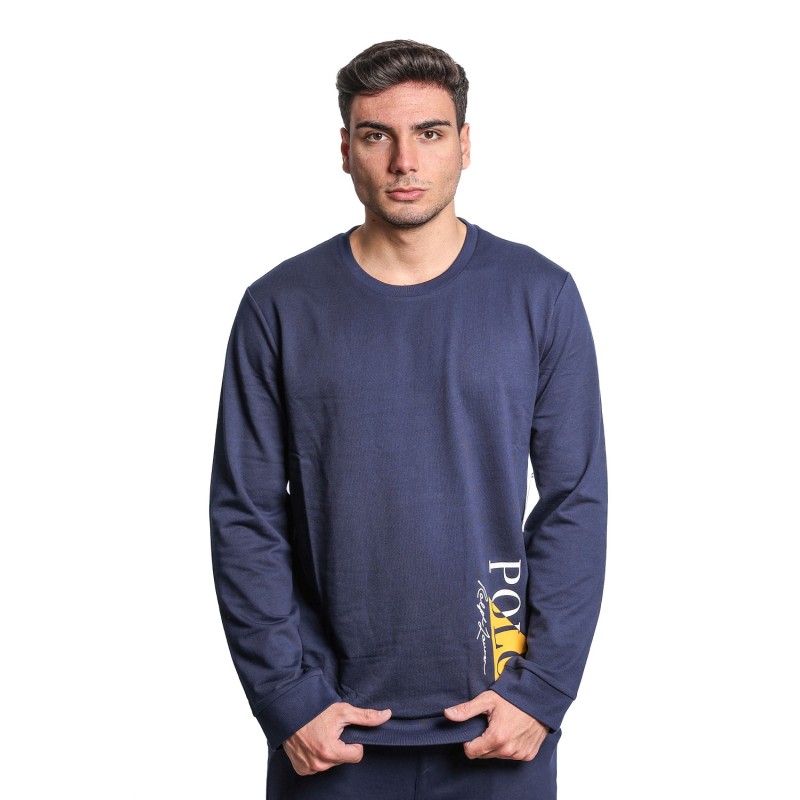 felpa polo ralph lauren UOMO NAVY - 714932514001 vista frontale indossata