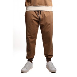 pantalone tuta maison 9 paris UOMO CAMEL/NOCCIOLA/BURRO - M9P4354 vista frontale indossato