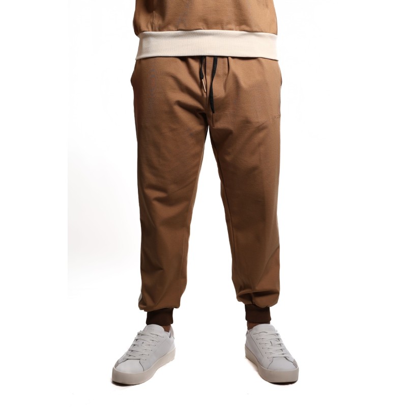 pantalone tuta maison 9 paris UOMO CAMEL/NOCCIOLA/BURRO - M9P4354 vista frontale indossato