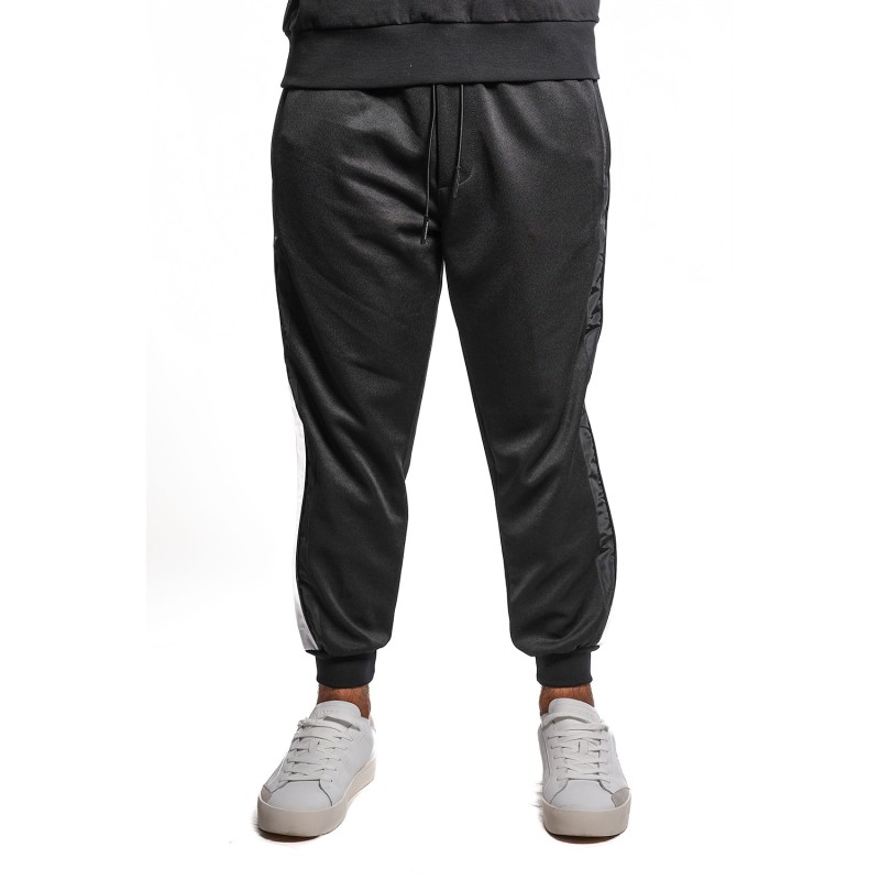 pantalone tuta maison 9 paris UOMO NERO/BIANCO - M9P4361 vista frontale indossato