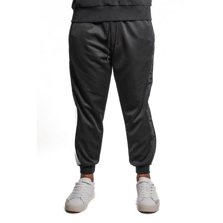 pantalone tuta maison 9 paris UOMO NERO/BIANCO - M9P4361 vista frontale indossato