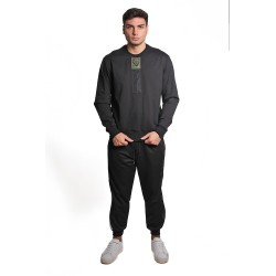 pantalone tuta maison 9 paris UOMO NERO/BIANCO - M9P4361 vista frontale completo