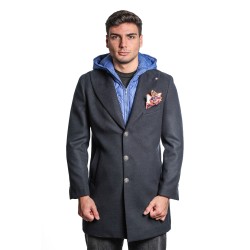 cappotto bharnaba philosophy UOMO BLU - NIGERIA - CP-2010GB vista frontale indossato