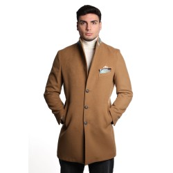 cappotto bharnaba philosophy UOMO CAMMELLO - NIGERIA - MCP-720 vista frontale indossato