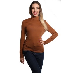 dolcevita jijil DONNA CUOIO - JPI24BL181 vista frontale indossato