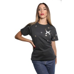 t-shirt john richmond DONNA BLACK - UWA24035TS 1F vista frontale indossata
