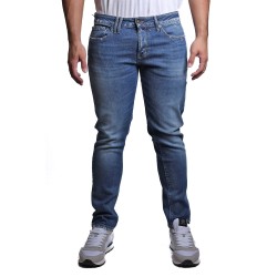 jeans cycle UOMO 07 NAVY BLUE - BONE COMFORT SKINNY MEDIUM VINTAGE DISTRESSED - 441P509 vista frontale indossato