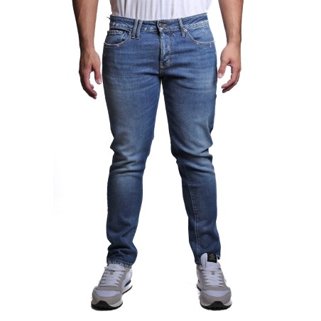 jeans cycle UOMO 07 NAVY BLUE - BONE COMFORT SKINNY MEDIUM VINTAGE DISTRESSED - 441P509 vista frontale indossato