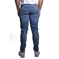 jeans cycle UOMO 07 NAVY BLUE - BONE COMFORT SKINNY MEDIUM VINTAGE DISTRESSED - 441P509 vista posteriore indossato