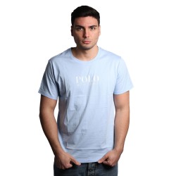 t-shirt polo ralph lauren UOMO AZZURRA BLUE - 714899613018 vista frontale