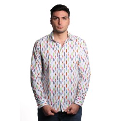 camicia alessandro lamura UOMO BIANCA V.U - SAM3028 vista frontale