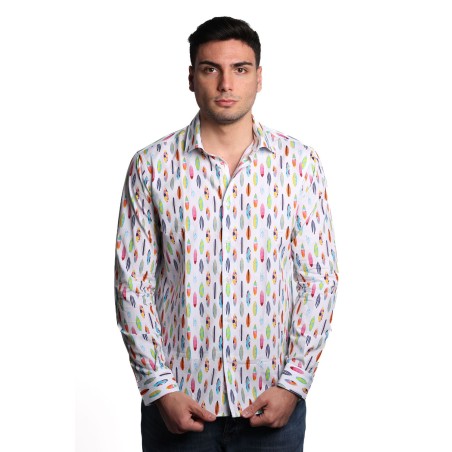 camicia alessandro lamura UOMO BIANCA V.U - SAM3028 vista frontale