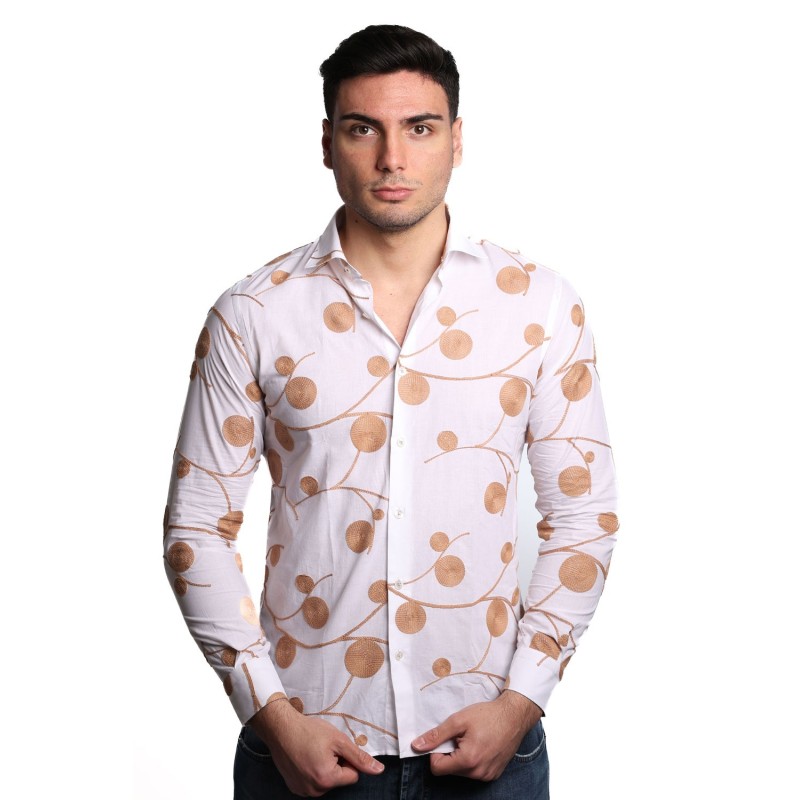 camicia alessandro lamura UOMO BIANCA 1 - SAM855 vista frontale