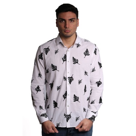 camicia alessandro lamura UOMO BIANCA 1 - SAM870 vista frontale