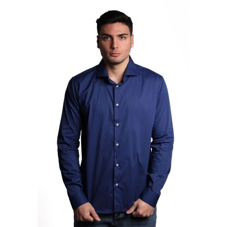 camicia alessandro lamura UOMO BLU 6 - ADAM01 vista frontale