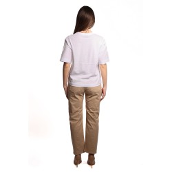 t-shirt jijil DONNA BIANCA 1463 IRIS CORALLO/GIALLO - JPE25TS228 vista completo posteriore