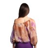 blusa jijil DONNA 1492 PAINTING CAMMELLO E VIOLA - JPE25BL309 vista posteriore