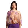 blusa jijil DONNA 1492 PAINTING CAMMELLO E VIOLA - JPE25BL309 vista frontale