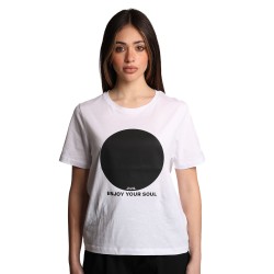 t-shirt jijil DONNA 0088 BIANCA E NERA - JPE25TS032 vista frontale